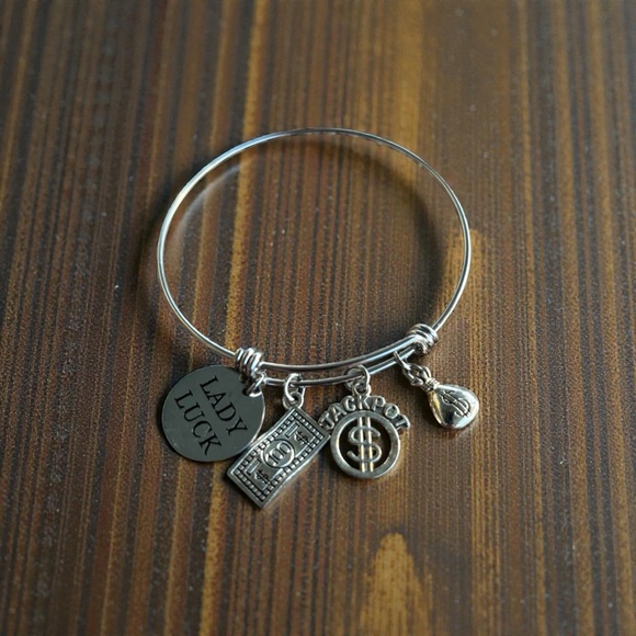 Gamblers Lucky Bracelet with 4 Lucky Charms - Picture 2 of 2